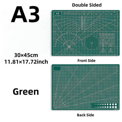 The 3mm thick cutting mat is made of high-quality PVC and features a self-healing surface to protect your workspace and craft knife. It doubles as a desktop protector and a durable cutting board for various DIY projects.

Lightweight and portable, this cutting mat supports double-sided use and is designed with printed guidelines and angles to ensure precise cutting every time.