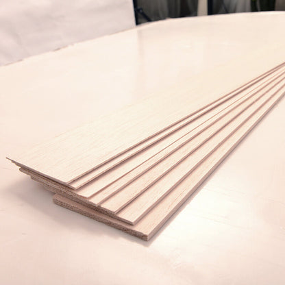 Each balsa wood sheet measures: Length: 50cm (500mm), Width: 10cm (100mm). Made from high-quality balsa wood, these sheets are lightweight yet durable, perfect for crafting miniature houses, airplanes, boats, and more. Ideal for a variety of modeling projects such as architectural designs, airplane models, boat models, railroad models, and other DIY craft projects. These balsa wood sheets can be easily cut and shaped using a craft knife or utility knife, making them convenient for precision work.