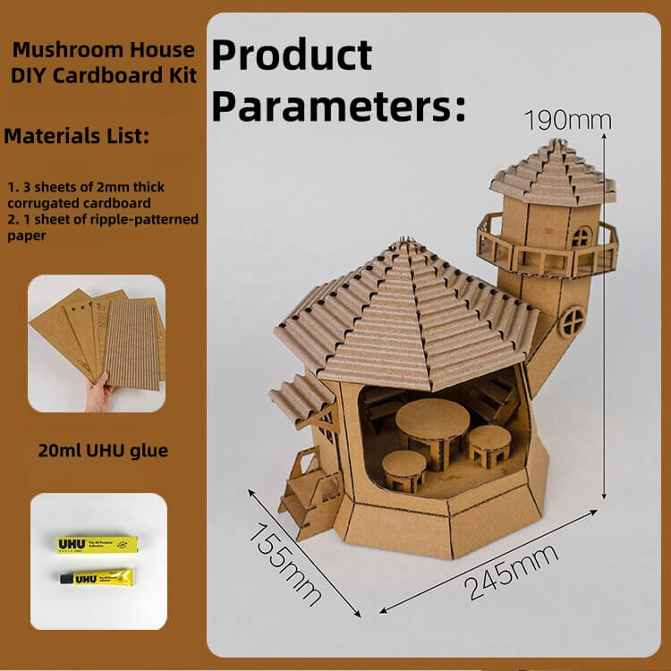 Made from recyclable corrugated cardboard and ripple-patterned paper, promoting sustainability and environmental awareness. No cutting required! All parts are pre-cut and easy to detach, making assembly safe and hassle-free. Includes a detailed video tutorial with step-by-step instructions, perfect for crafting enthusiasts of all skill levels. Ideal for university projects, architectural modeling, or fun DIY activities, enhancing creativity and hands-on skills.