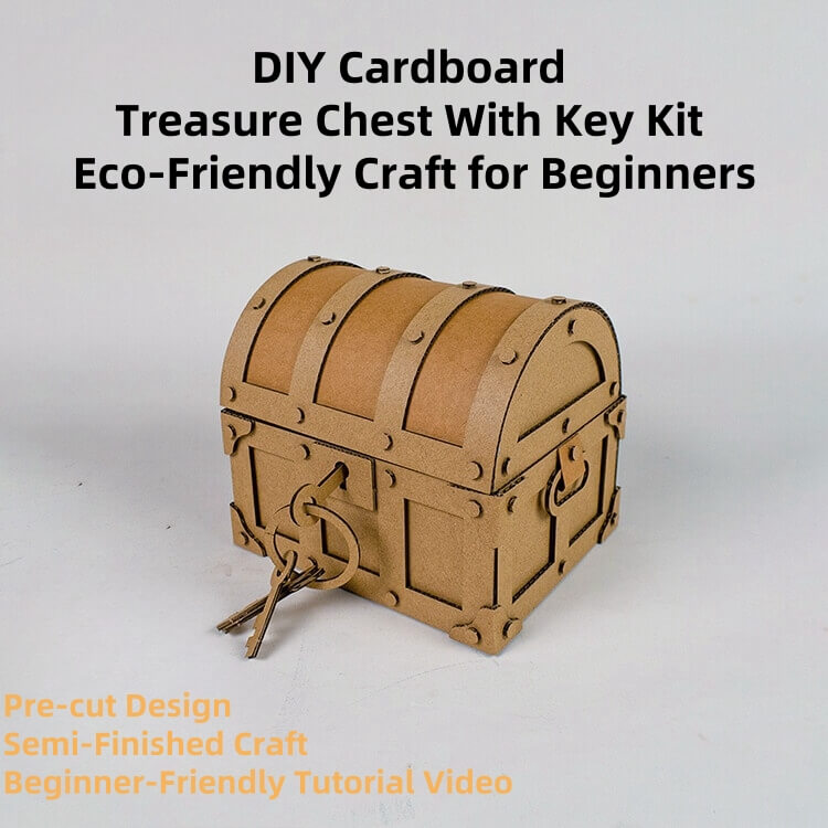 Create your very own charming treasure chest with the DIY Cardboard Treasure Chest With Key Kit! This eco-friendly craft kit is perfect for beginners, allowing you to easily assemble a beautiful cardboard treasure chest complete with a cute key design. Once finished, you’ll have a functional and creative decoration that adds personality to any space.