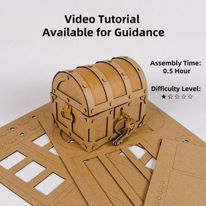 Create your very own charming treasure chest with the DIY Cardboard Treasure Chest With Key Kit! This eco-friendly craft kit is perfect for beginners, allowing you to easily assemble a beautiful cardboard treasure chest complete with a cute key design. Once finished, you’ll have a functional and creative decoration that adds personality to any space.