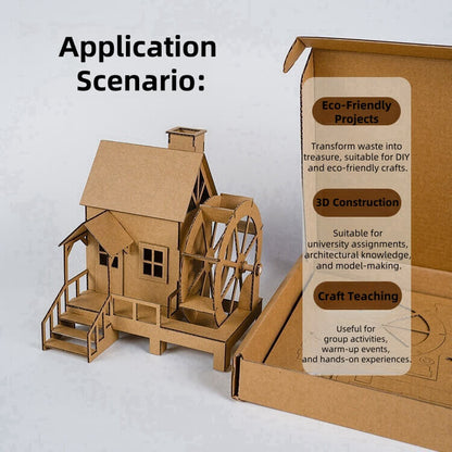 Made of biodegradable cardboard, safe and non-toxic, perfect for kids and families. Pre-cut parts design requires no extra cutting, easy to assemble, boosts creativity and hands-on skills. Comes with a detailed tutorial, simple to make, suitable for beginners or parent-child activities. Ideal for learning architectural models, decorative displays, or team crafting activities.