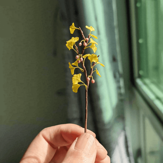 Ginkgo biloba, or maidenhair, is a tree native to China that has been grown for thousands of years for a variety of uses.  Dollhouse Garden Plants for decoration.