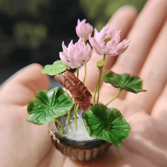 Nelumbo nucifera, popularly known as Sacred Lotus is perennial water plant, growing from a tuberous rootstock lying in mud at the bottom of lakes and ponds.  Material: Handmade from Clay