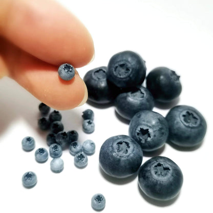 Miniature fruit blueberry for a dollhouse. Miniature fruit blueberry made of clay. Miniature fruit blueberry can be used in doll kitchen, doll grocery store, doll food, collection, diorama decoration. Size: 0.4cm / 0.16in