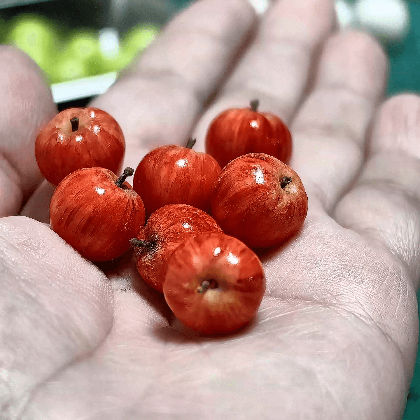 This miniature fruit Apple would be a wonderful addition to any doll's house kitchen or dining room table. Miniature fruits for dollhouse. Miniature Apple handmade from clay. Miniature fruits in 1/6 and 1/8 scale can be used in doll kitchen, doll grocery store, doll food, collection, diorama decoration.