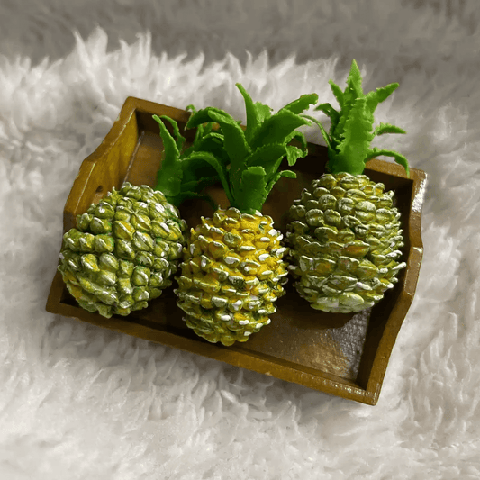 This miniature fruit Pineapple would be a wonderful addition to any doll's house kitchen or dining room table. Miniature fruits for dollhouse. Miniature Pineapple handmade from clay. Miniature fruits in 1/6 and 1/12 scale can be used in doll kitchen, doll grocery store, doll food, collection, diorama decoration.