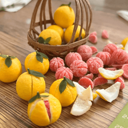 Realistic Red Pomelo 1:6 and 1:12 scale. Miniature fruit 1/6 scale. Miniature fruit 1/12 scale. Dollhouse kitchen accessories. Miniature food for doll. Miniature fruit for miniature garden, dollhouse farmhouse, tiny kitchen. Size: Whole Red Pomelo; Peeled Red Pomelo.