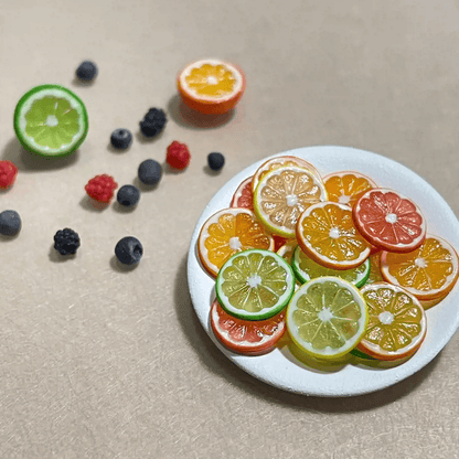 This miniature fruit Slice of Lemon / Lime / Grapefruit / Orange would be a wonderful addition to any doll's house kitchen or dining room table. Miniature fruits for dollhouse. Miniature Slice of Lemon / Lime / Grapefruit / Orange handmade from clay.