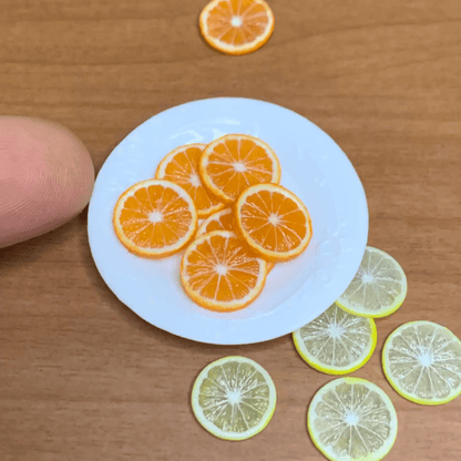 This miniature fruit Slice of Orange would be a wonderful addition to any doll's house kitchen or dining room table. Miniature fruits for dollhouse. Miniature Slice of Orange handmade from clay. Miniature fruits in 1/6 and 1/8 scale can be used in doll kitchen, doll grocery store, doll food, collection, diorama decoration.