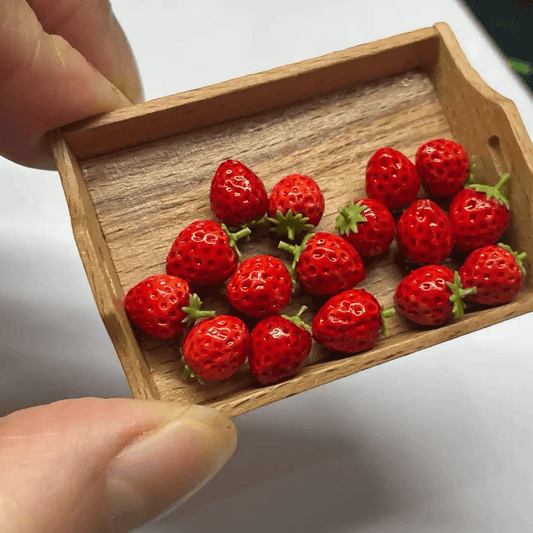This miniature fruit Strawberry would be a wonderful addition to any doll's house kitchen or dining room table. Miniature fruits for dollhouse. Miniature Strawberry handmade from clay. Miniature fruits in 1/6 and 1/8 scale can be used in doll kitchen, doll grocery store, doll food, collection, diorama decoration.
