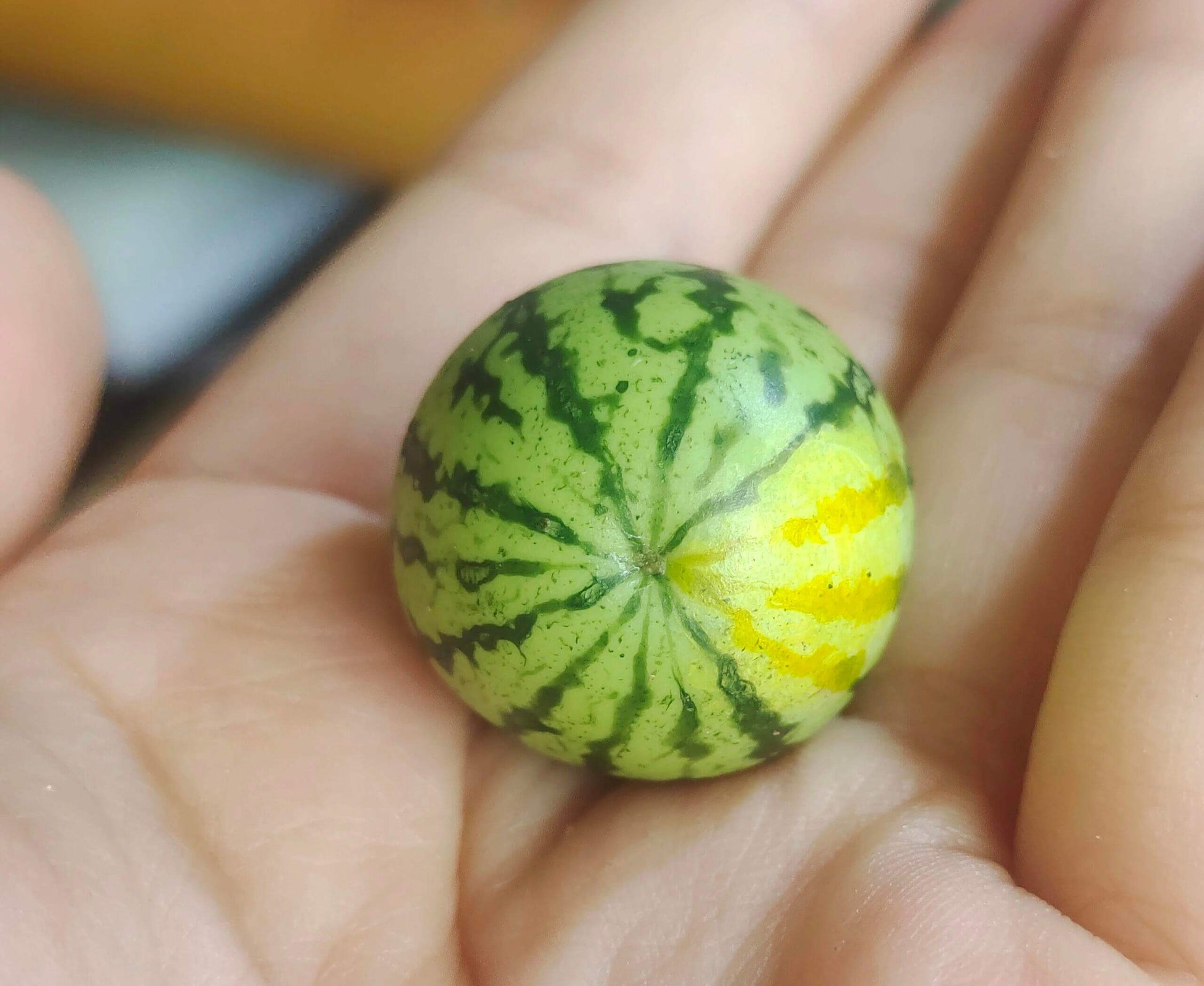 Enhance your dollhouse with these meticulously crafted miniature watermelons. These miniature watermelons are made with attention to detail, ensuring durability and a lifelike appearance. The intricate details and vibrant colors make them stand out as realistic and attractive dollhouse food items. Material: Clay