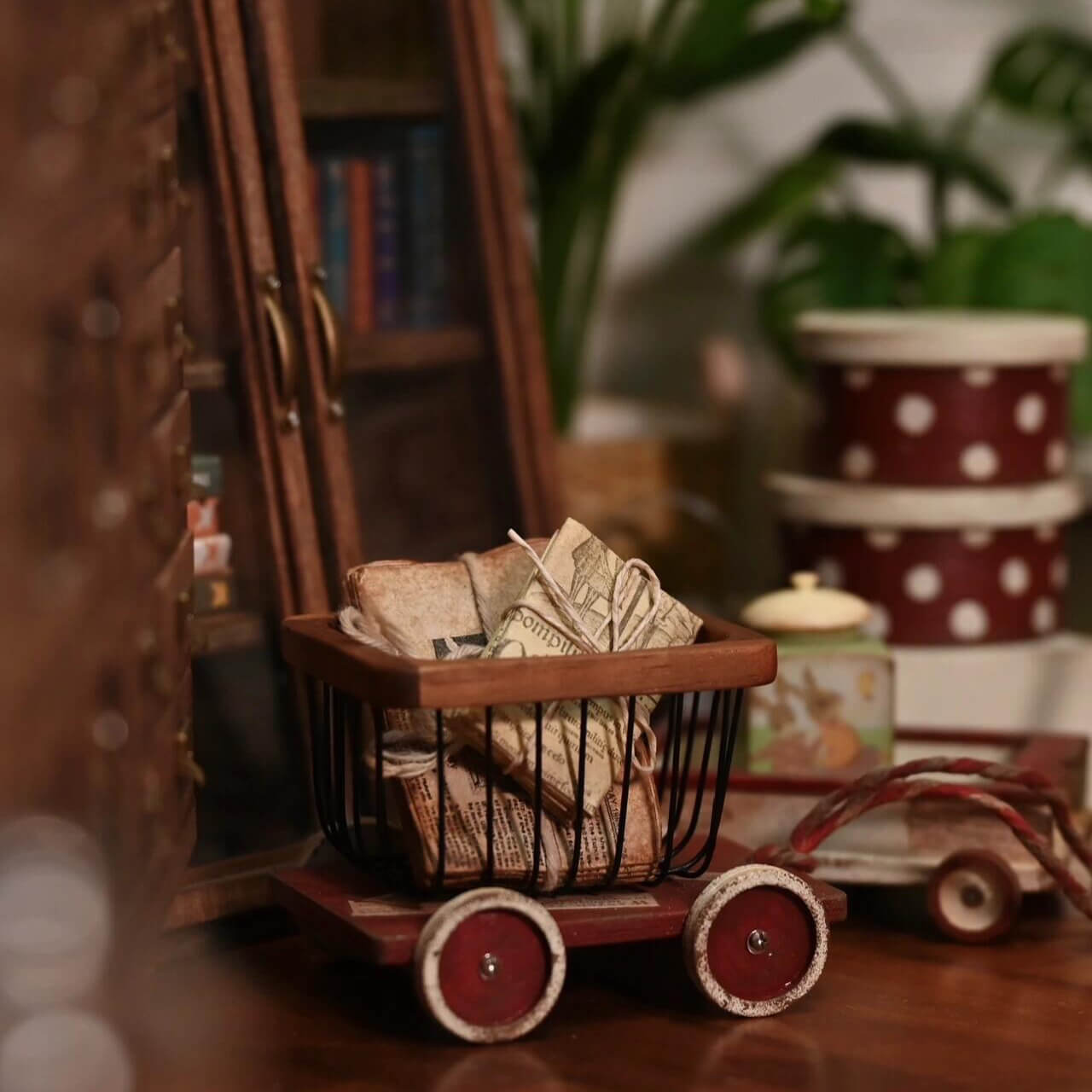 These miniature carts would look adorable in your dollhouse nursery, baby's room, toy store, on a stage, in a diorama or in a fairy garden. Style: Vintage Shabby Chic Material: Handmade from Wood