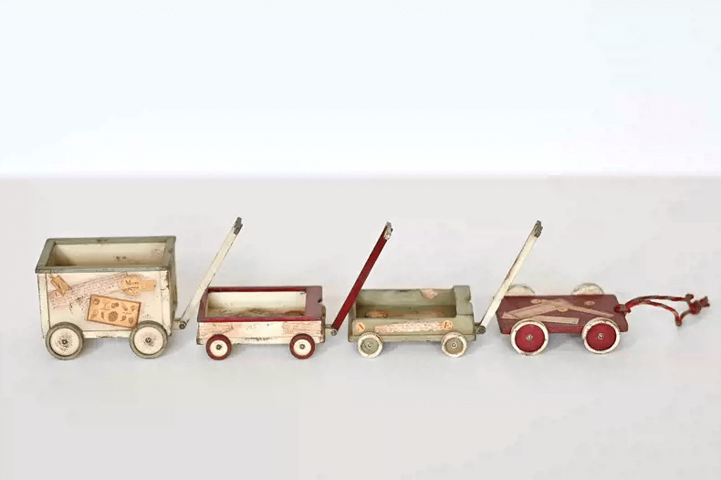 These miniature carts would look adorable in your dollhouse nursery, baby's room, toy store, on a stage, in a diorama or in a fairy garden. Style: Vintage Shabby Chic Material: Handmade from Wood