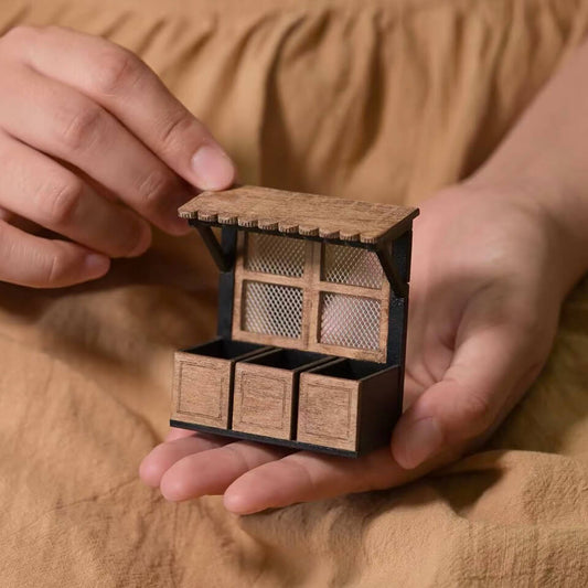 House stylingadd a touch of class and distinction to your dollhouse. Default Color/ Finish: Black and Brown Style: Shabby Chic Material: Wood Scale: 1/6 (6.7×4.7×9.3cm / 2.64×1.85×3.66in)