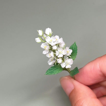 Miniature for dolls, dollhouses, roomboxes. Suitable for Blythe, Barbie, Paola and other dolls with a height of 25-40cm (10-15.8 inches). Common names: Mock Oranges Scientific Name: Philadelphus Material: Handmade from Clay