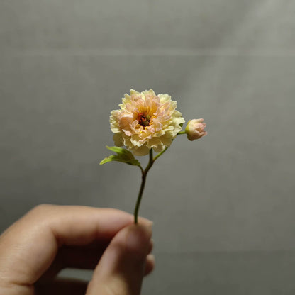 Miniature for dolls, dollhouses, roomboxes. Suitable for Blythe, Barbie, Paola,and other dolls. One peony: includes one flower, one bud, and two leaves.