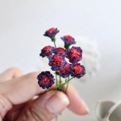 Miniature for dolls, dollhouses, roomboxes. Suitable for Blythe, Barbie, Paola and other dolls with a height of 25-40cm (10-15.8 inches). Common names: Wild Horse Carnations; Clove pink Scientific Name: Dianthus caryophyllus Material: Handmade from Clay Size: 6-7cm / 2.36-2.76in