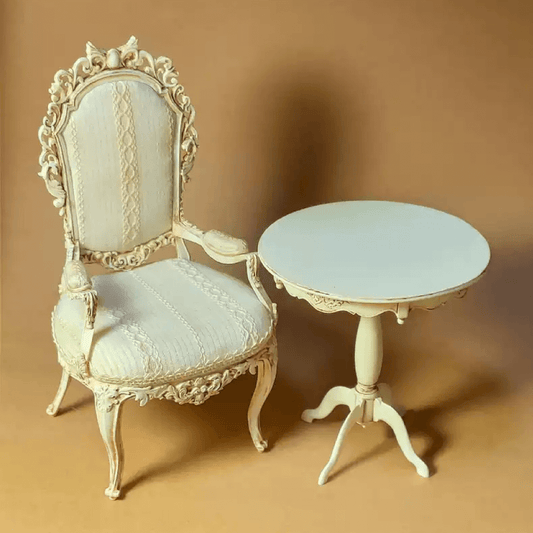 This Miniature Round Dining Side Table Kit with Carved and Quadripod Base is an elegant and versatile addition to any dollhouse setting. Featuring a beautifully carved tabletop and a sturdy quadripod-style base, this table is perfect for creating a charming dining room, cozy tea corner, or a refined living space in your dollhouse. Add a touch of sophistication and intricate design to your miniature world with this timeless piece!