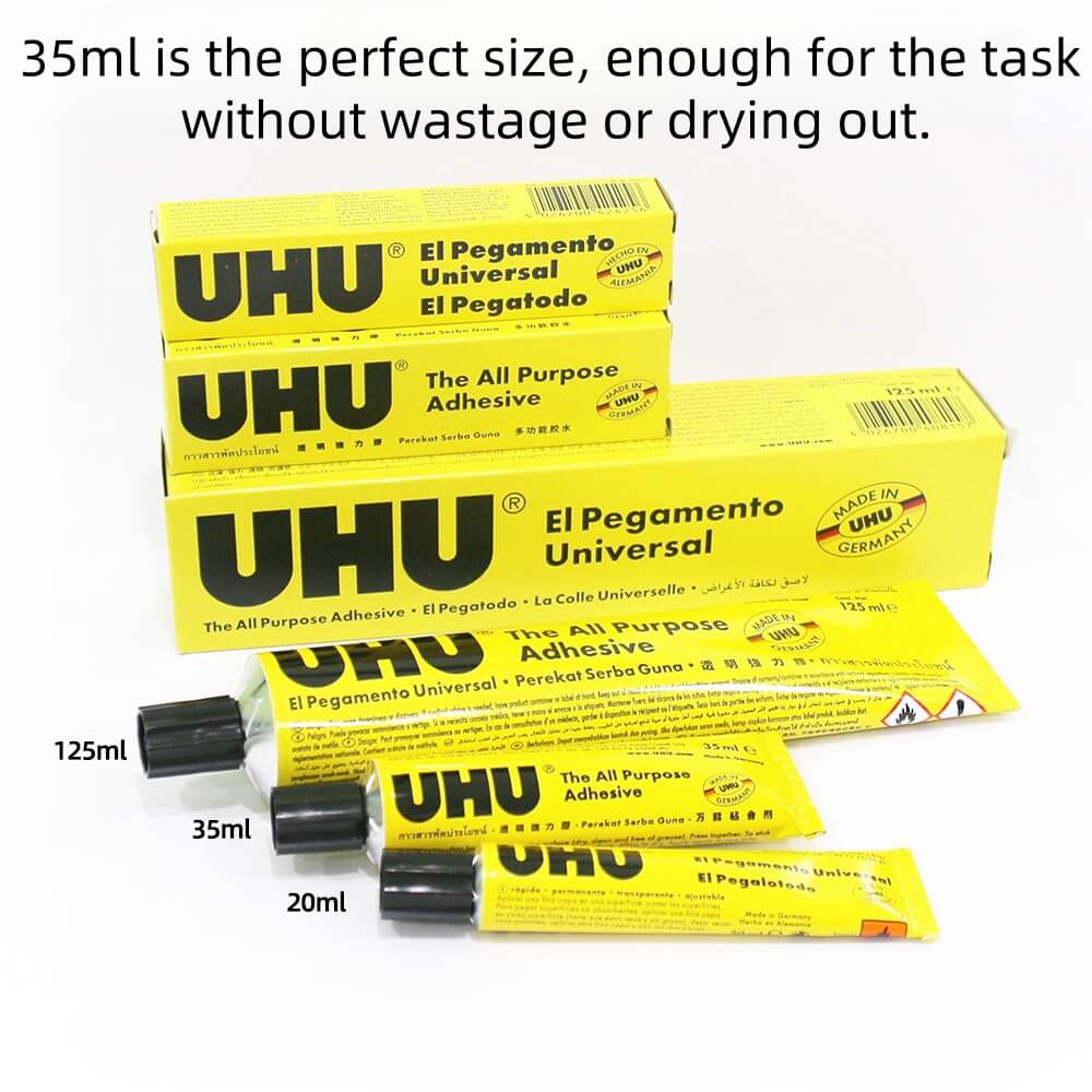 Transparent adhesive for invisible repairs and bonding of broken items. Flexible gel with a slow-drying formula, allowing plenty of time to adjust bonding positions, making it ideal for building toothpick houses and other crafts. Safe material with strong adhesion, leaving no marks. Gentle on hands and skin, it can be easily removed by rubbing or rinsing with water. The 35ml glue is the perfect size for medium DIY projects—enough for the task without wastage or drying out.